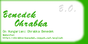 benedek ohrabka business card